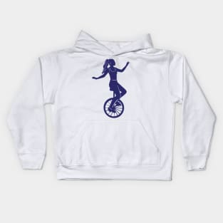 Girl On A Unicycle Kids Hoodie